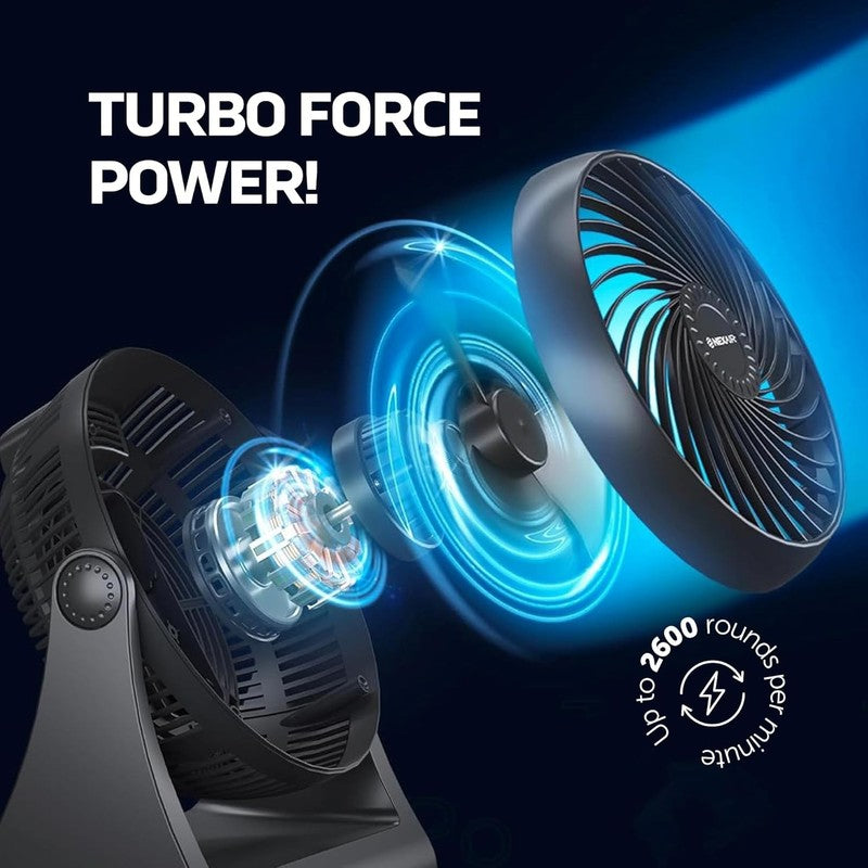 Portable 7" Turbo Fan - 3 Speed Adjustable, Quiet & Durable for Home & Office3