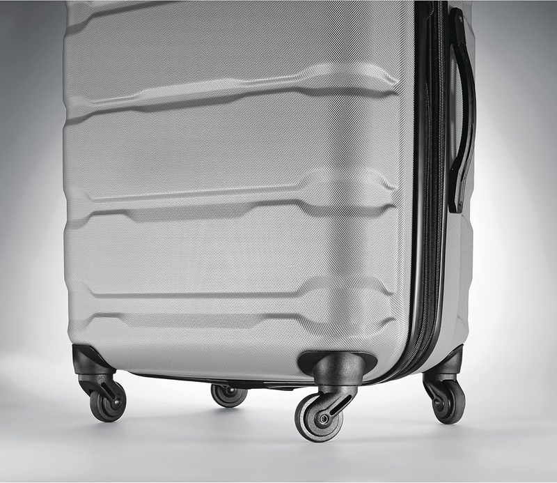28" Hardside Expandable Luggage Spinner Wheels Checked Suitcase Silver8