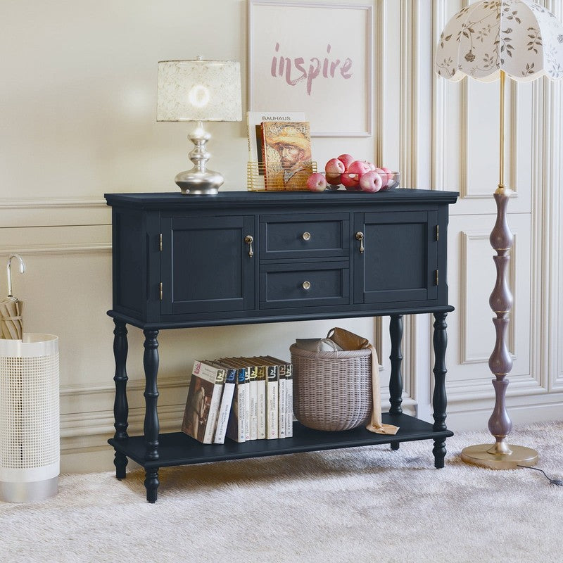 42” Farmhouse Modern Console Table Entryway w/ Storage Shelf Navy Blue8