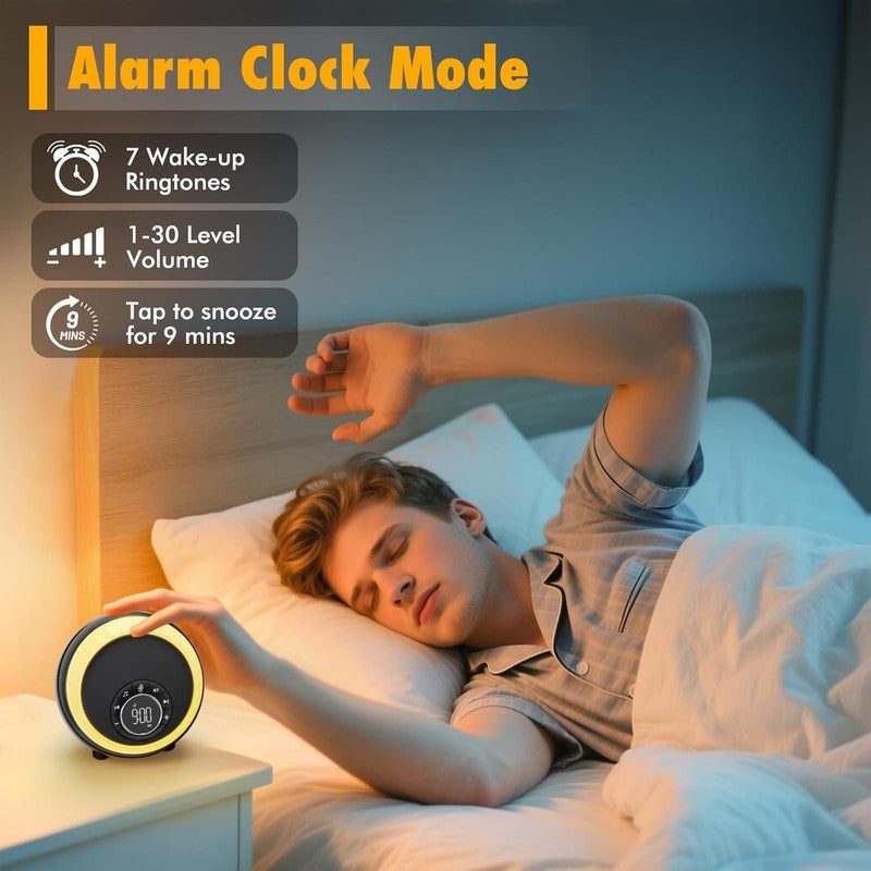 Bluetooth Speaker Alarm Clock, Night Light, White Noise, RGB, Touch Lamp6