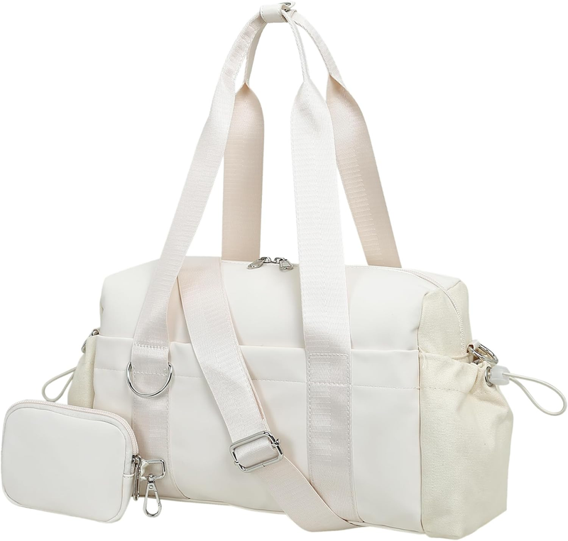 Everyday Mini Gym Bag Women 2.0 Tote Waterproof Travel Duffle Beige Coin Wallet0