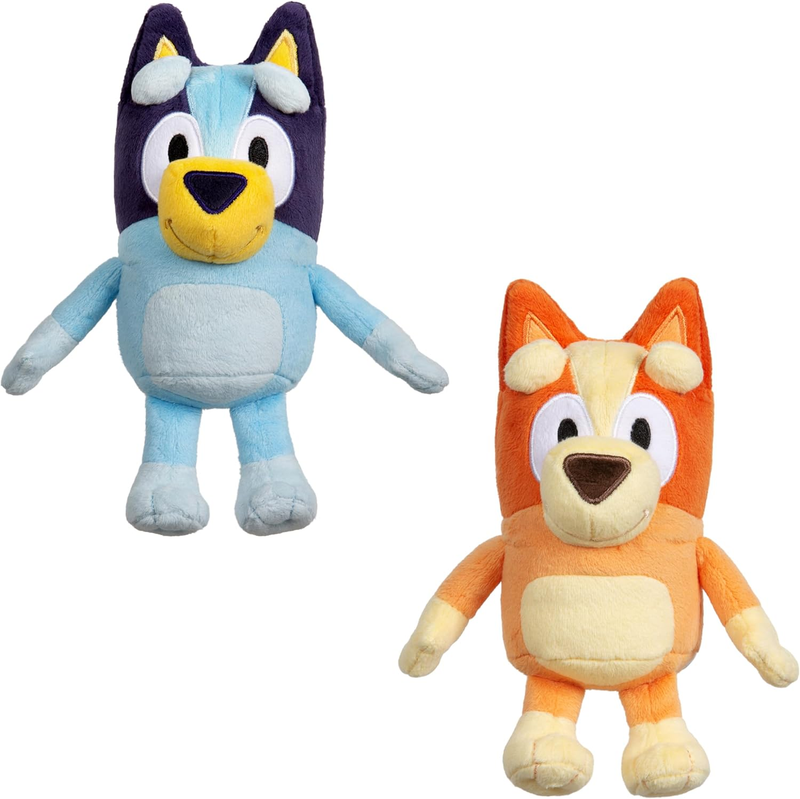 Bingo & Plush Toys Bundle 2 Pack Soft Deluxe Fabric Embroidered Characters10
