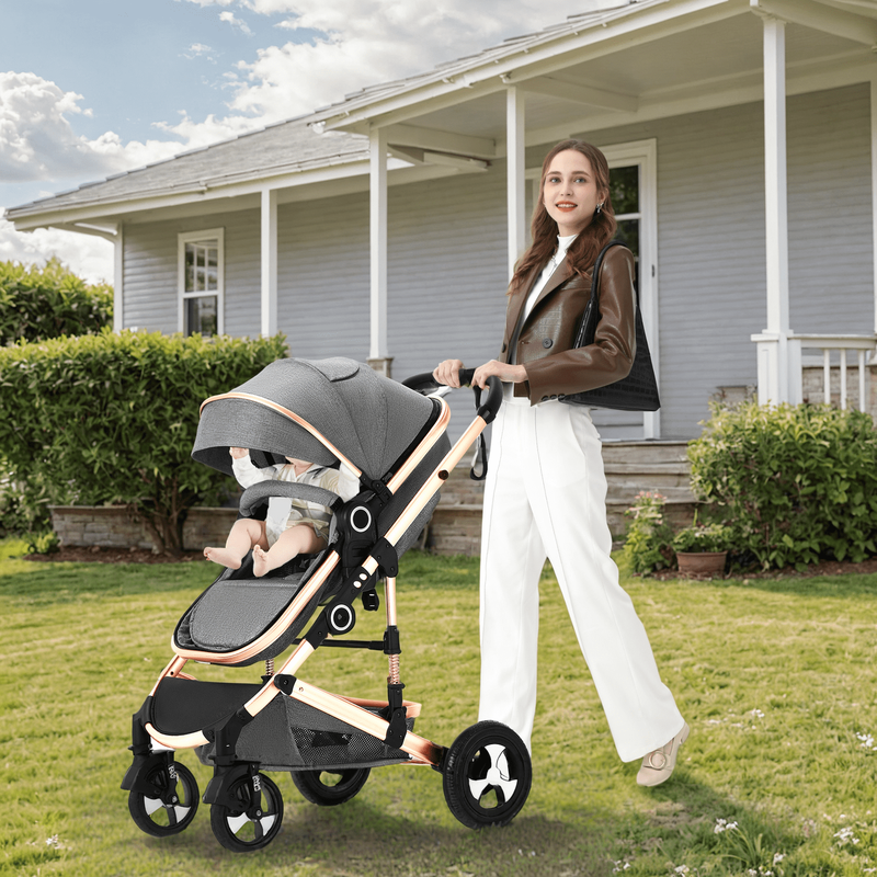 3-In-1 Convertible Baby Stroller with Big Seat and Adjustable Canopy, 24 Pound, 8