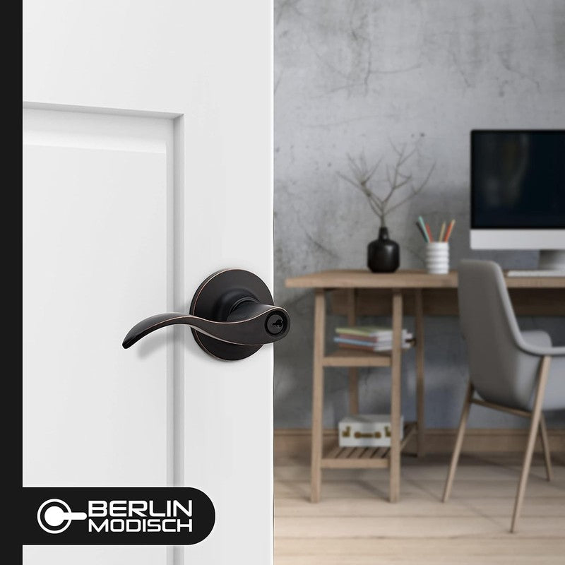 Privacy Lever Door Handle [Thumb Turn Lock on the Inside] for Bedroom or Bathroo1