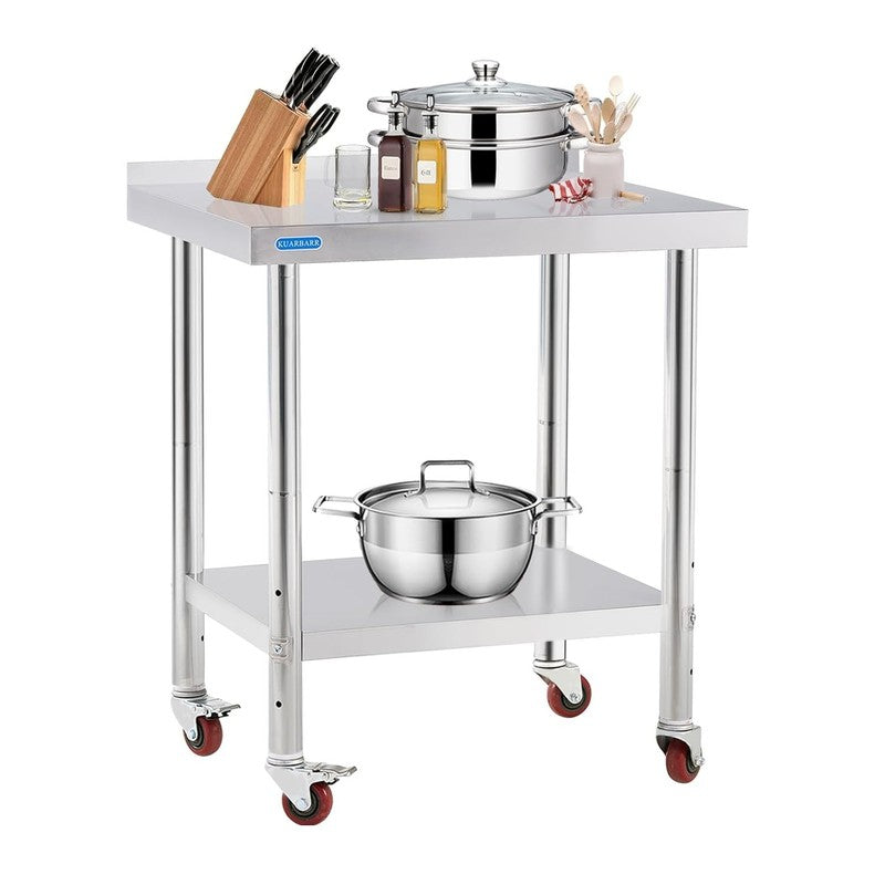Stainless Steel Prep Work Table 24x30 w/ Backsplash Wheels Adjustable Shelf7
