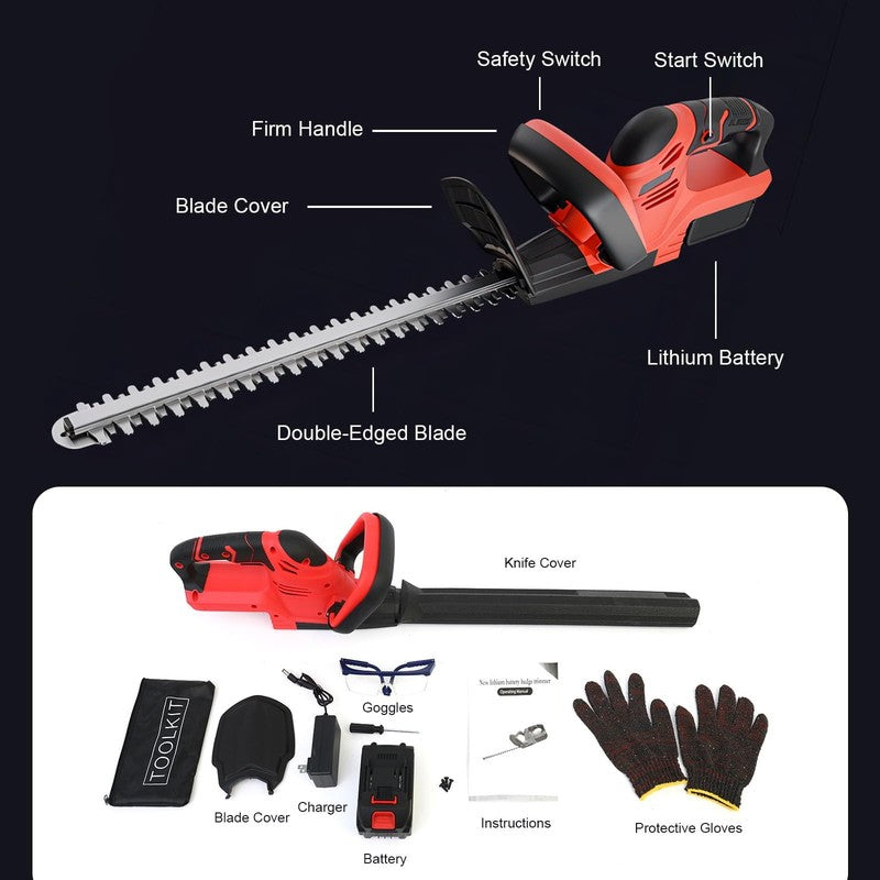 22" Cordless Electric Hedge Trimmer – Battery-Powered Cutter for Bushes & Shrubs7