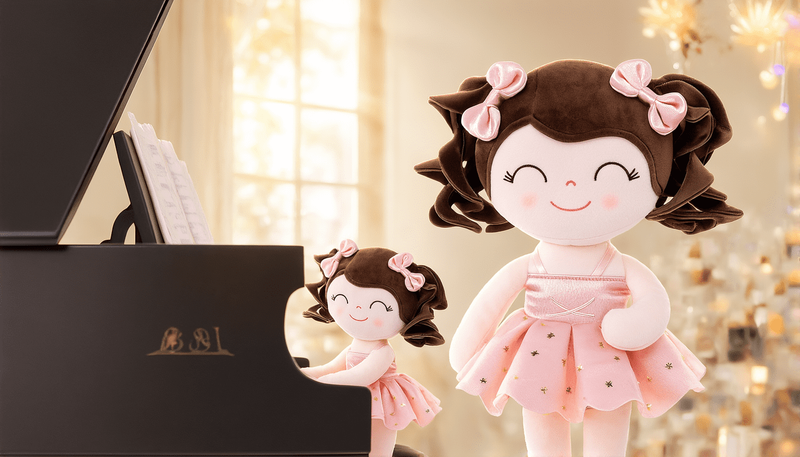 13" Plush Ballerina Doll for Baby Girls – Soft Toy with Gift Box, Pink6