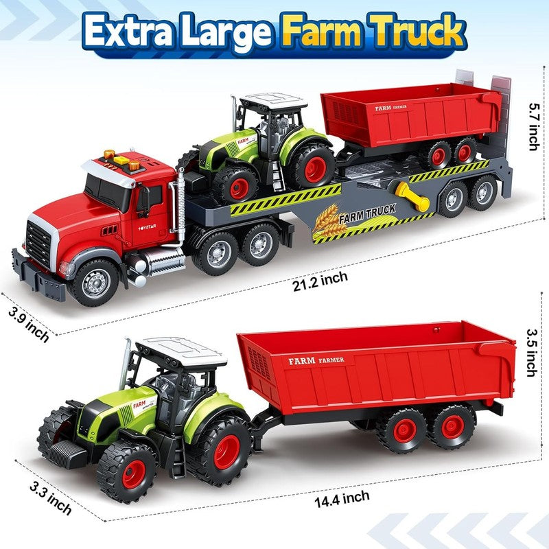 21“ Extra Large Truck Toy, 3 4 5 6 Boys Toys with Tractors and Dump Truck, 3 in6
