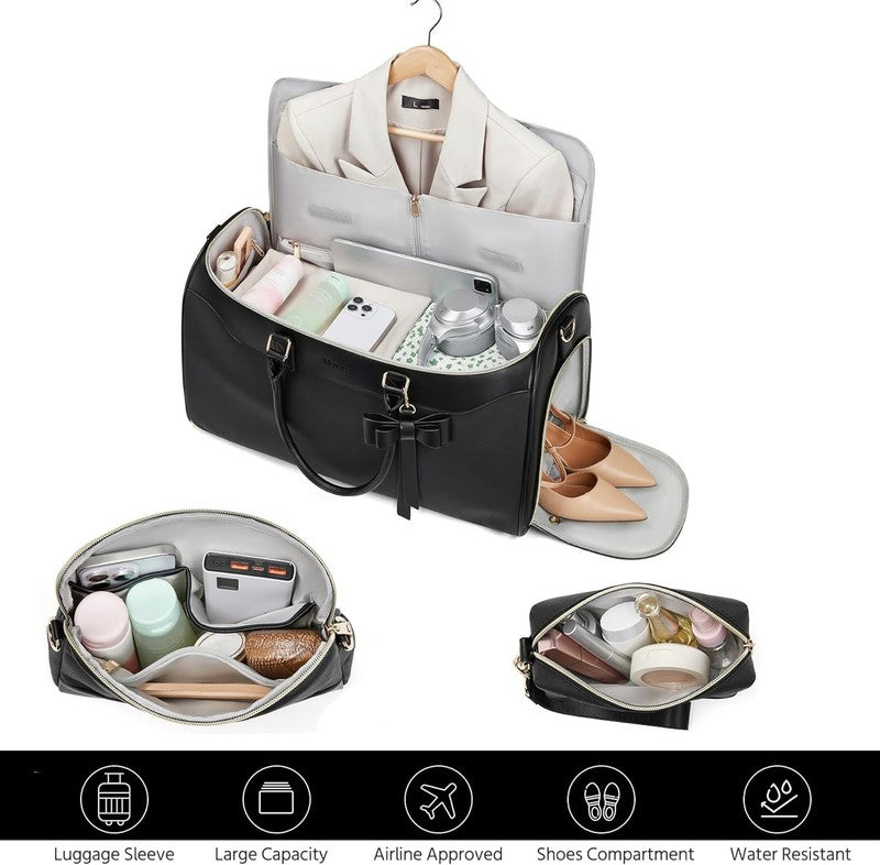 45L Garment Duffle Bag Black 3in1 Hanging Suit Travel Carry On1