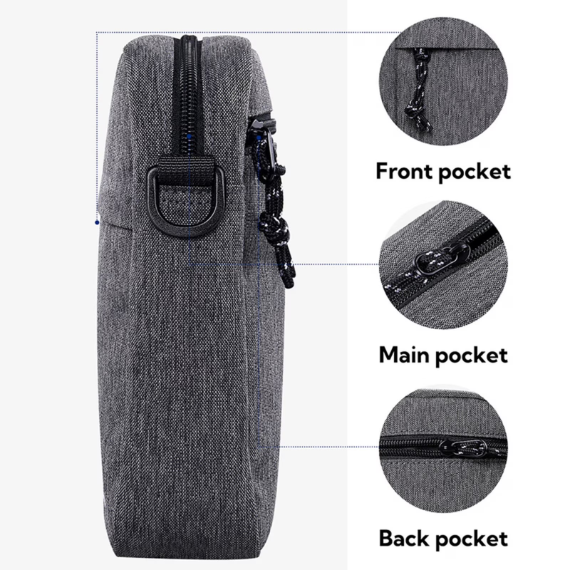 Unisex Small Hiking Travel Walking Nylon Cross Body Shoulder Bag,Gray3