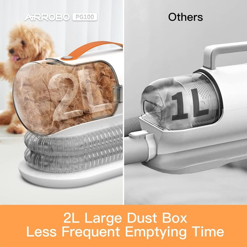 Dog Grooming Vacuum Kit 12000Pa Pet Hair Shedding Trimmer Quiet 2L PG1002