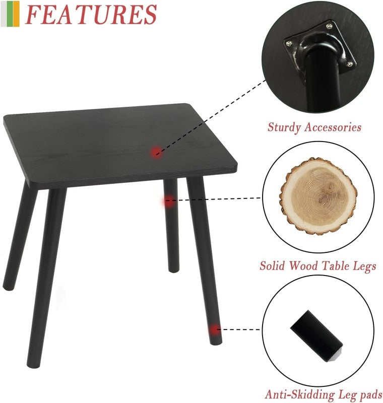 Small Black Side Table End Table Modern Wood Nightstand for Bedroom Office3