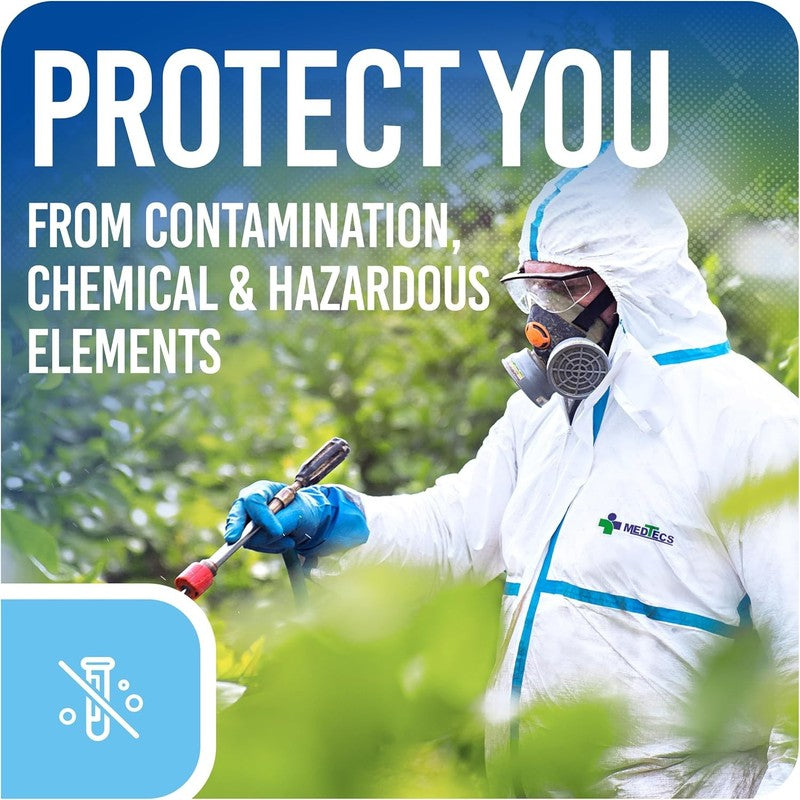 Hazmat Suits - 6 Sizes Options - Disposable Coveralls Suit, Medical Protective C4