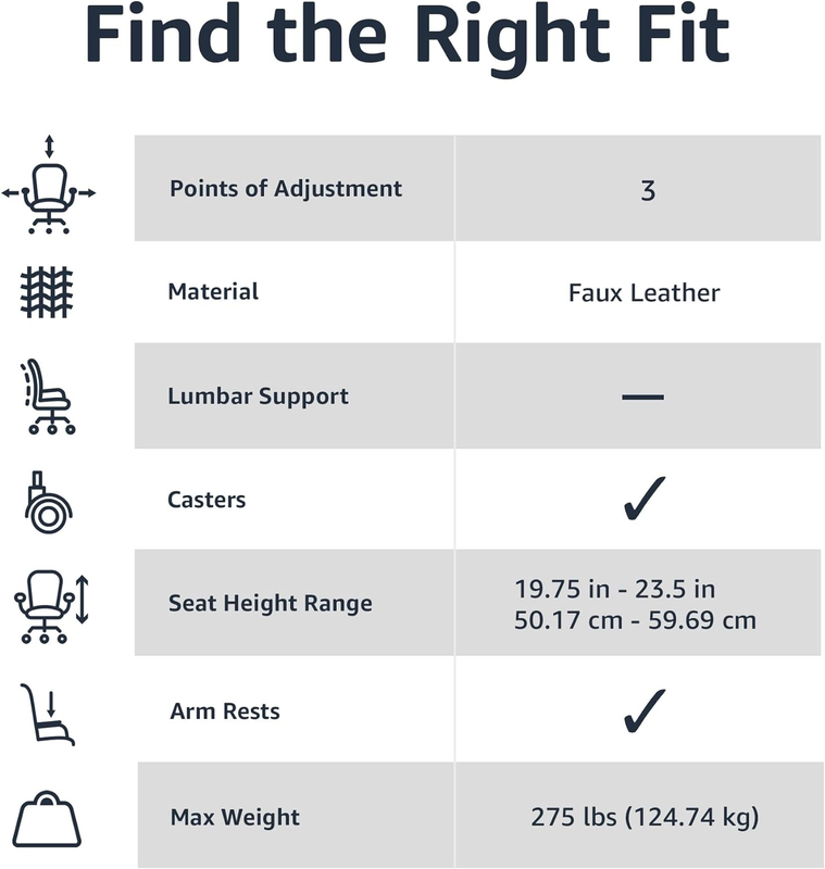 Cream PU Padded Mid-Back Office Chair Adjustable Height Armrests4