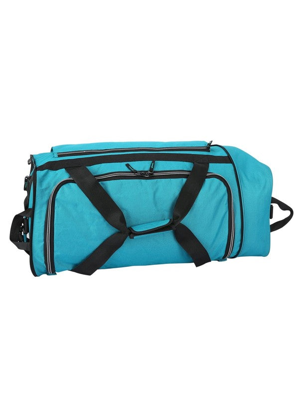 28 Inch Large Collapsible Rolling Duffel Bag Teal8