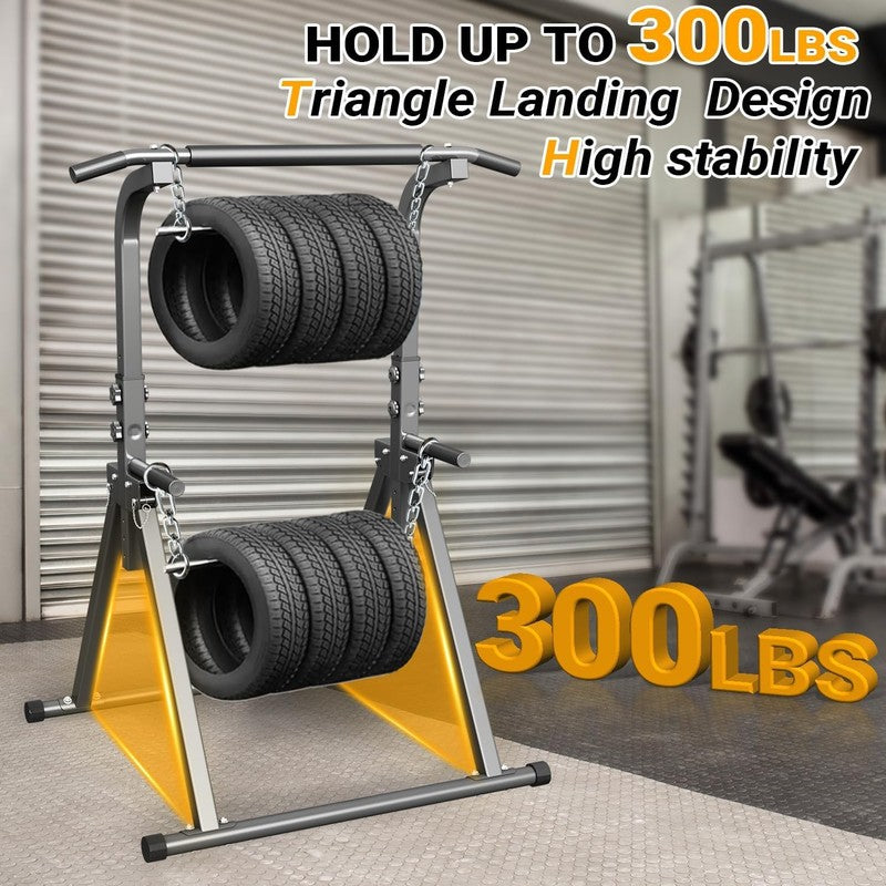 Foldable Pull-Up Bar Power Tower Dip Station Home Gym 300LB Capacity3