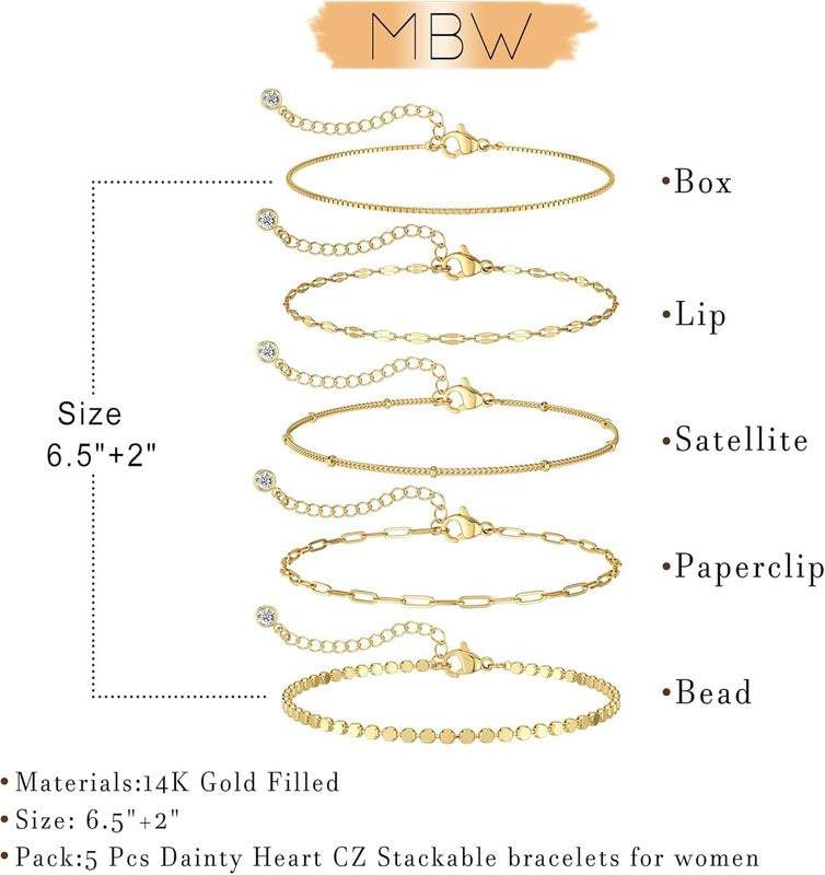 Gold Bracelets for Women, Gold Plated Stackable Bracelet4