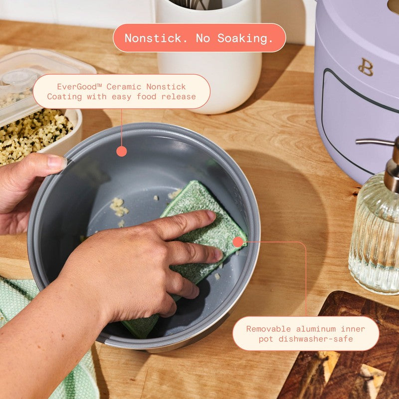 Drew Barrymore Evergood 14-Cup Rice & Grain Cooker Ceramic Nonstick Lavender7