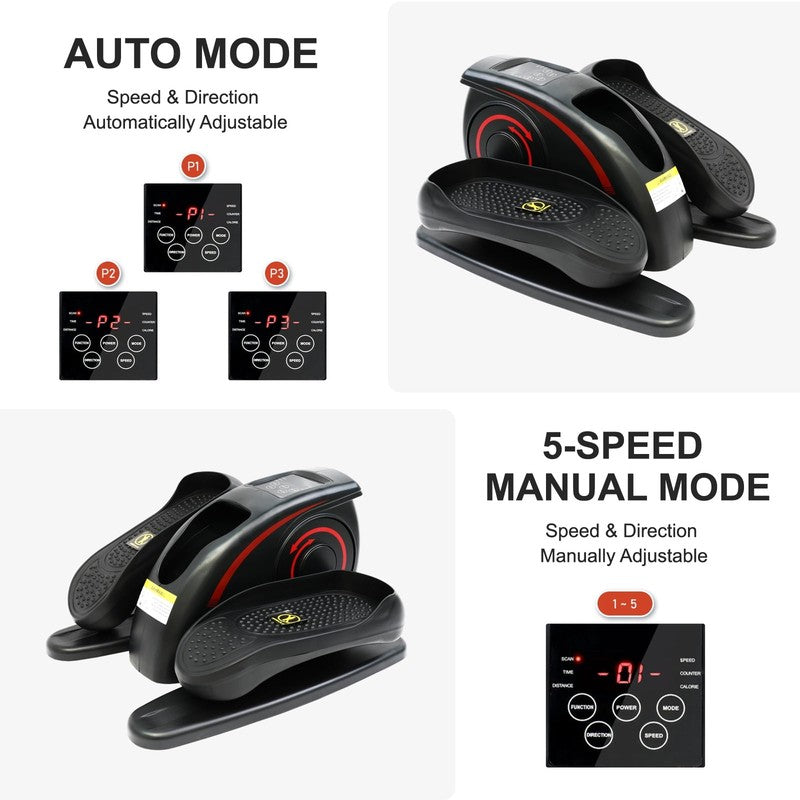Compact Under Desk Mini Elliptical with Adjustable Speeds & LCD Monitor2