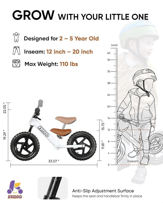 Toddler Balance Bike 2 Year Old, Age 24 Months to 5 Years Old, 12 Inch Push Bicy2