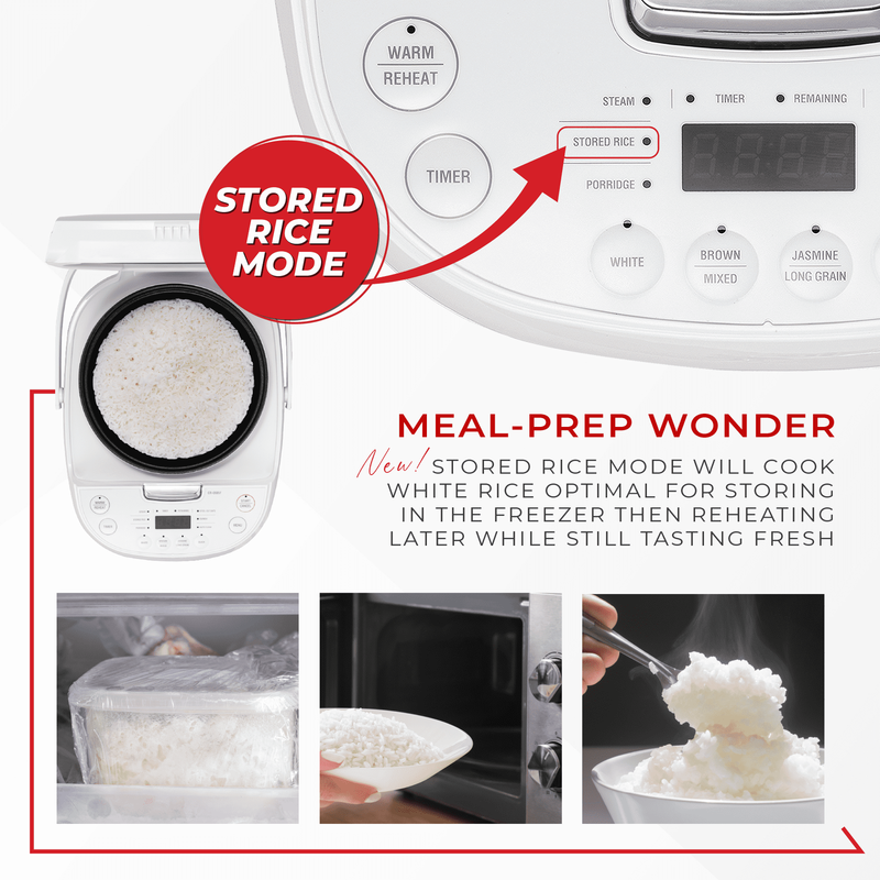 Rice Cooker & Warmer 6 Cup Uncooked / 12 Cup Cooked, Smart Fuzzy Logic Nonstick 5