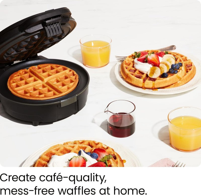 Anti-Overflow Belgian Waffle Maker Nonstick Iron Temp Control Black1