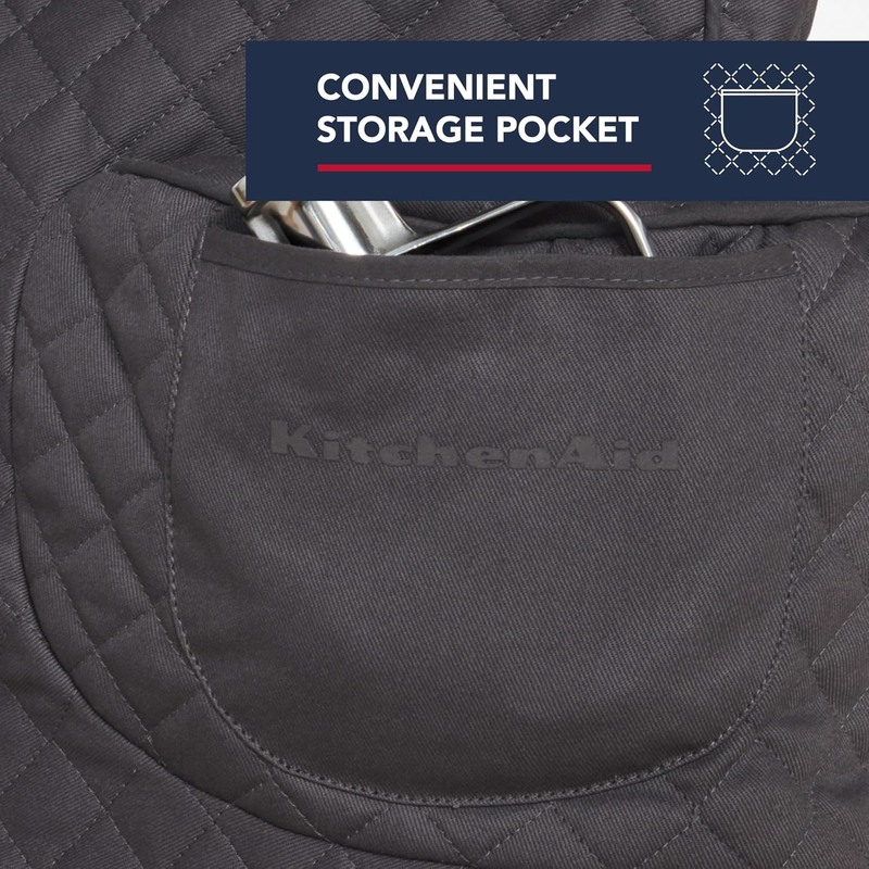 KitchenAid Tilt Head Stand Mixer Cover Quilted Cotton Storage Pocket Grey3