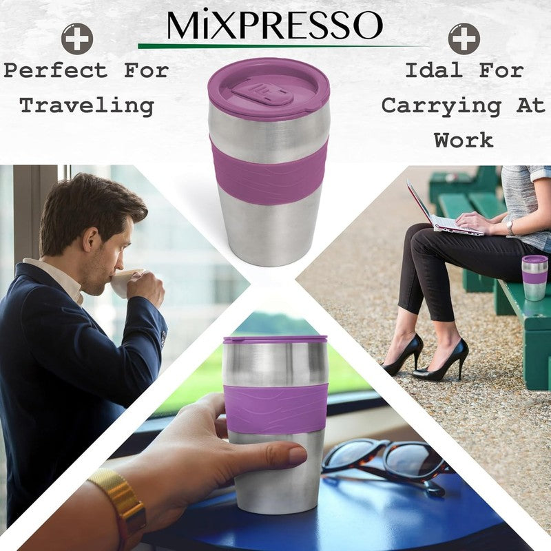 Purple Single Serve Coffee Maker with 14oz Travel Mug & Auto Shut Off3