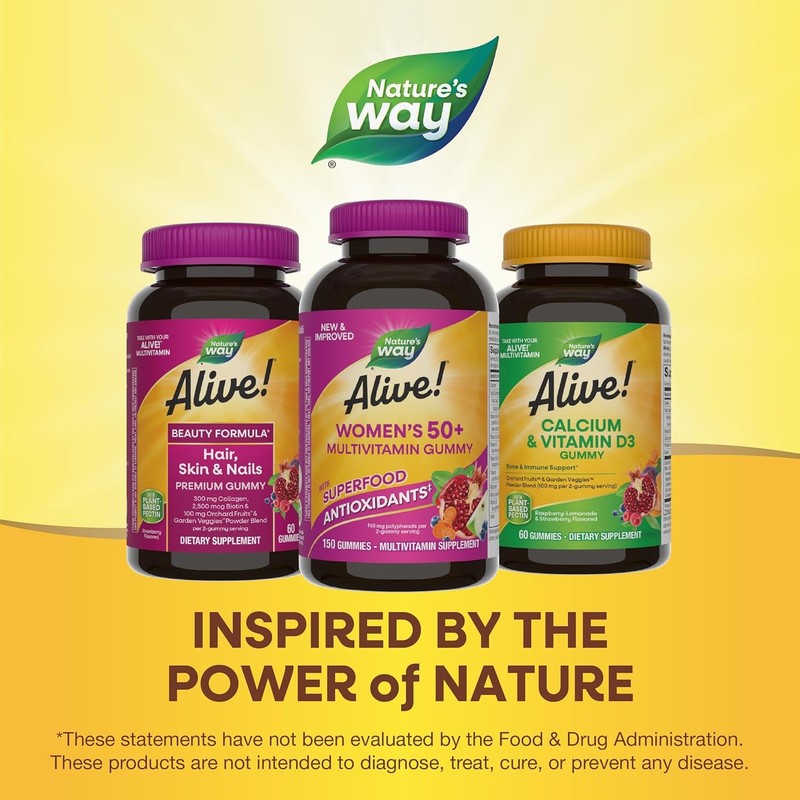 Alive! 50+ Women's Daily Gummy Multivitamins for Heart, Brain & Bones, 150ct6