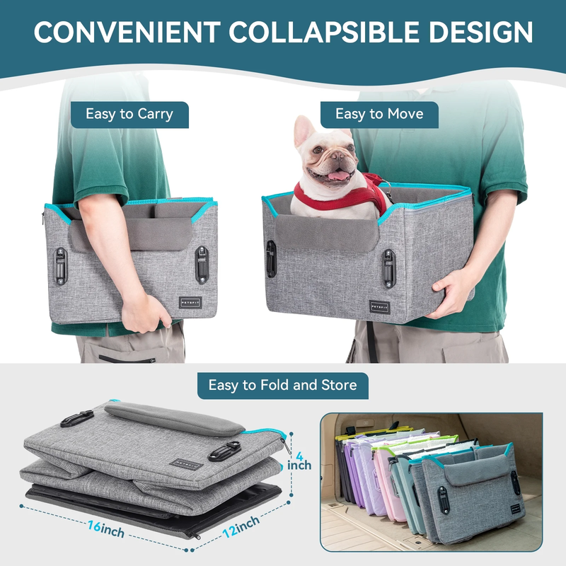 Dog Car Seats for Small Dogs, Portable Dog Booster Car Seat with Patent Safe Buc6