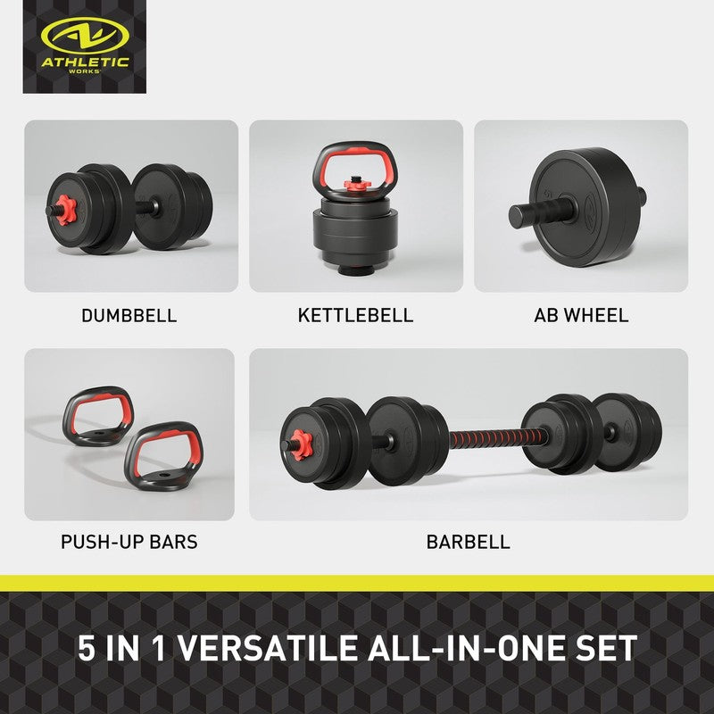 Juego De Mancuernas Ajustables 5 En 1 De 40 Lb, Ejercicios De Fitness Para Gimna7