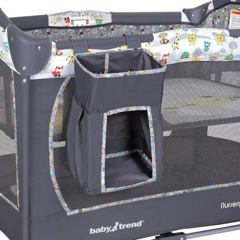 Nursery Center Playard with Toy Mobile, Tanzania Grey3