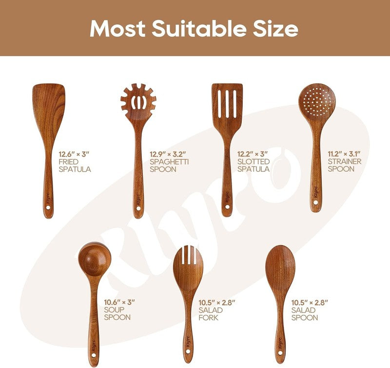 Kitchen Utensils Set, 7 Piece Premium Cooking Utensils Set, Durable Non-Stick Wo5