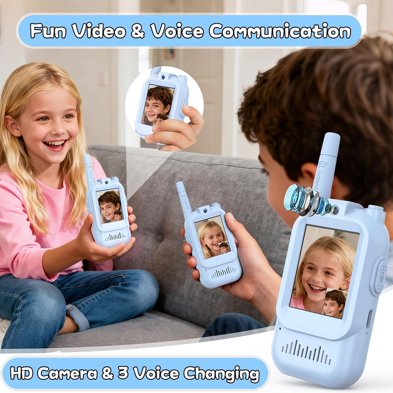 Walkie Talkies for Kids Pack of 2, Rechargeable Long Range Two Way Radios Toys f1