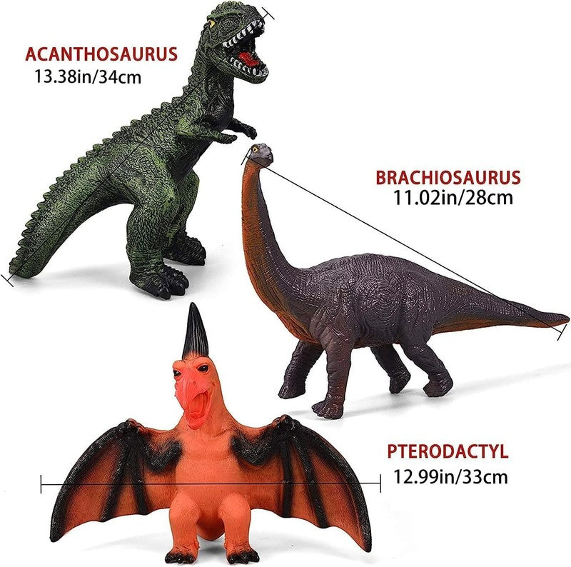6 Piece Jumbo Dinosaur Toys for Kids 3-5 and Toddlers, Large Soft Dinosaur Toys 3