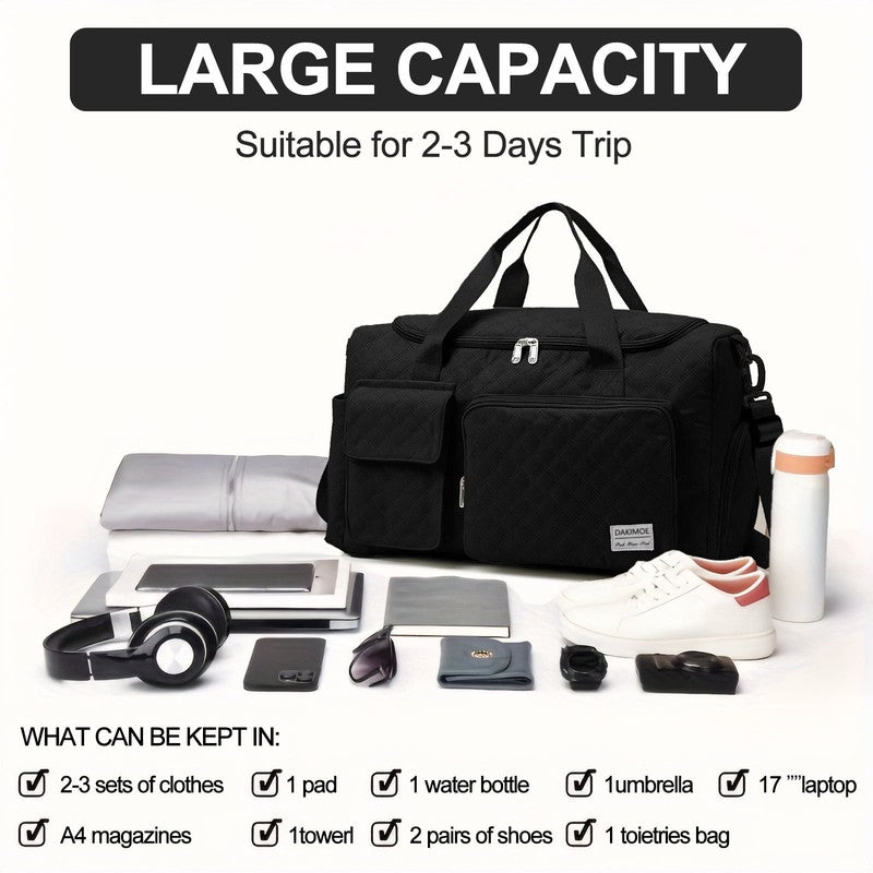 Travel Gym Duffel Tote Wet Pocket Shoe Storage Black6