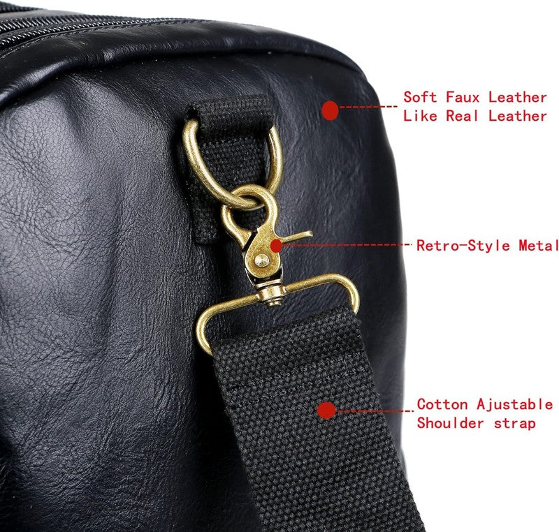 Vegan Leather Travel Duffel Bag Weekender Carry On Overnight Sports HB 213
