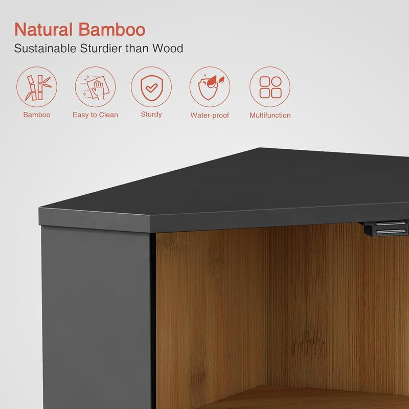 Black Corner Bread Box 2-Layer Under-Cabinet Bread Storage Container6