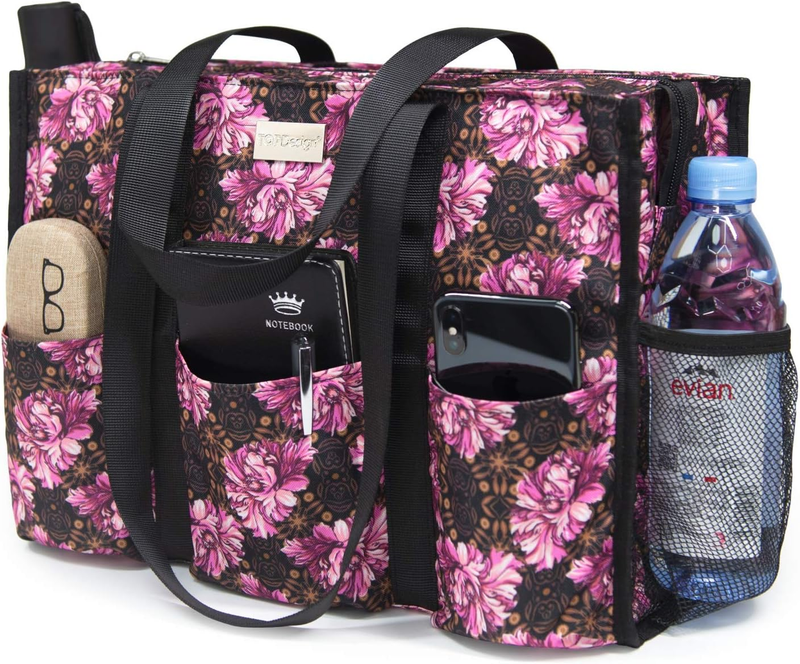 Utility Water Resistant Tote Bag 13 Pockets Zipper Thick Bottom Work Women Bag8