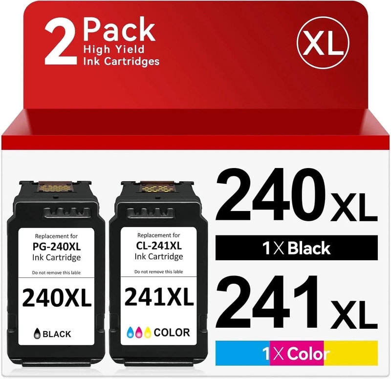 240XL 241XL Ink Cartridges Compatible for Canon 240 and 241 Ink Combo for Pixma 10