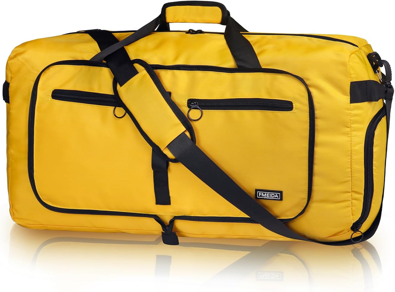 65L Travel Duffel Bag Foldable w/ Shoe Compartment Water Resistant Gray10