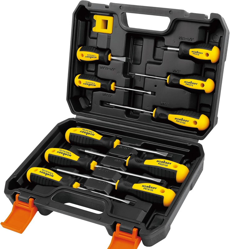 Magnetic 11 Piece Screwdriver Set with Case   Phillips & Flat Head Tips9