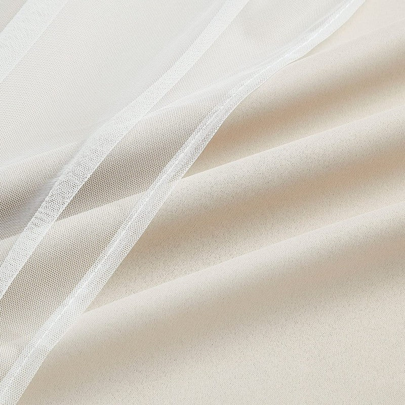 Blackout Curtains with Sheer Overlay Mix and Match Double Layer,Grommet Top,37"W4