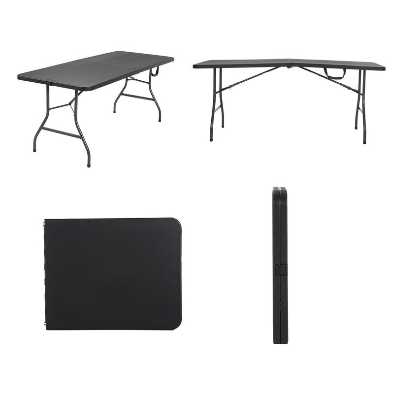 6 Foot Premium Folding Table, Black4