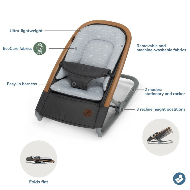 Kori 2-In-1 Infant Rocker, on Safari Gray2