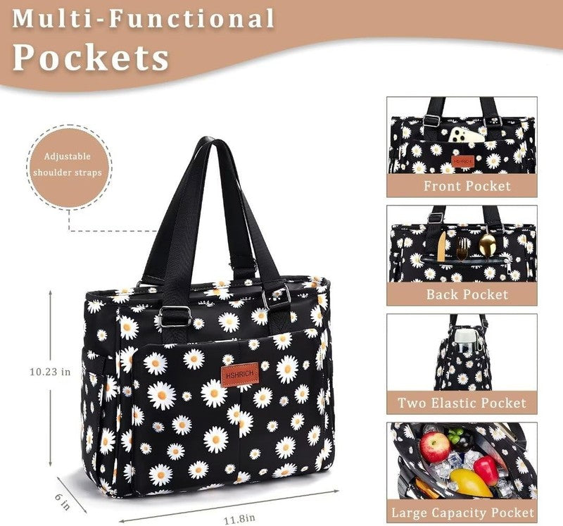 Large Floral Insulated Lunch Bag Women Leakproof 12L Cooler Tote for Work Picnic1