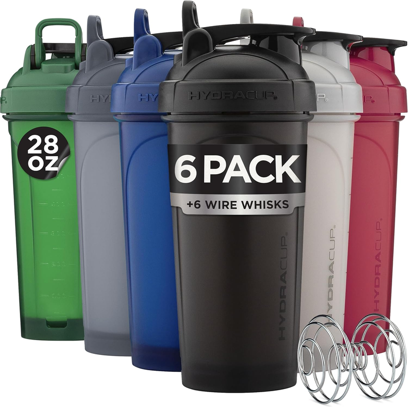   6 Pack   28Oz Shaker Bottles | Protein Shaker Cups with Whisk Ball, Leak Proof8