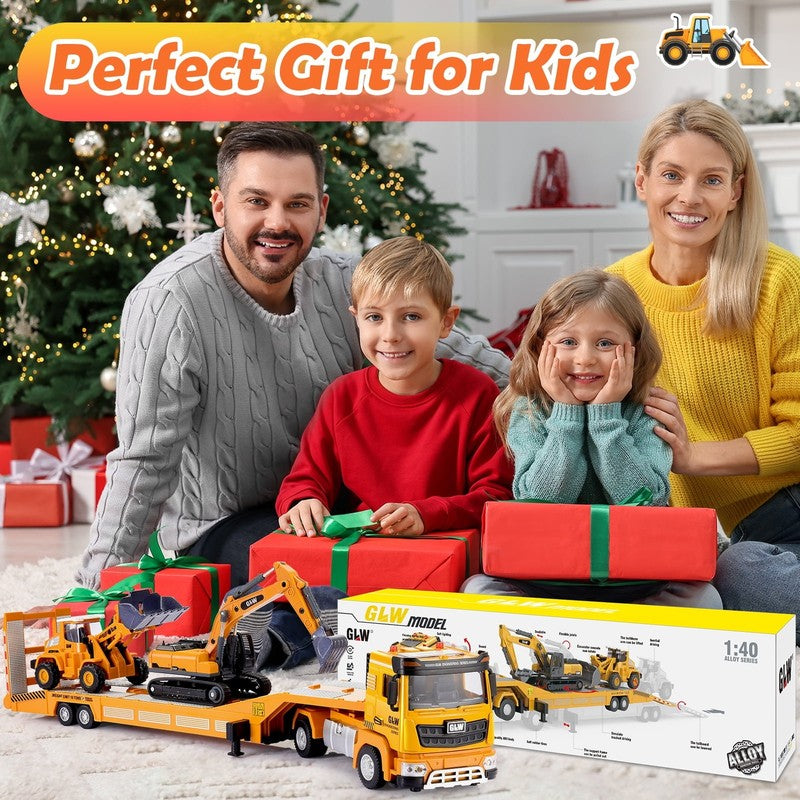 Engineering Construction Toys Set – Truck, Excavator & Bulldozer for Boys 3–76