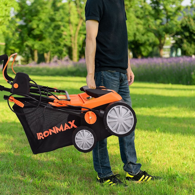 Ironmax 15" Electric Lawn Dethatcher – 13Amp Corded Scarifier with 50L Collectio10