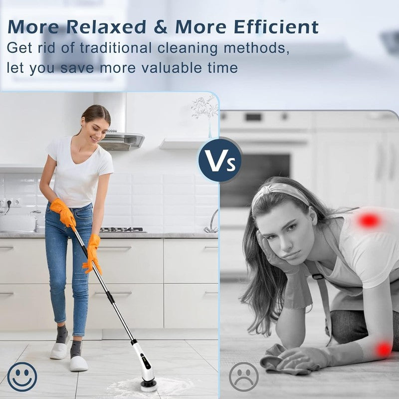 Electric Spin Scrubber, Cordless Cleaning Brush Scrubber for Home, 8 Replaceable3